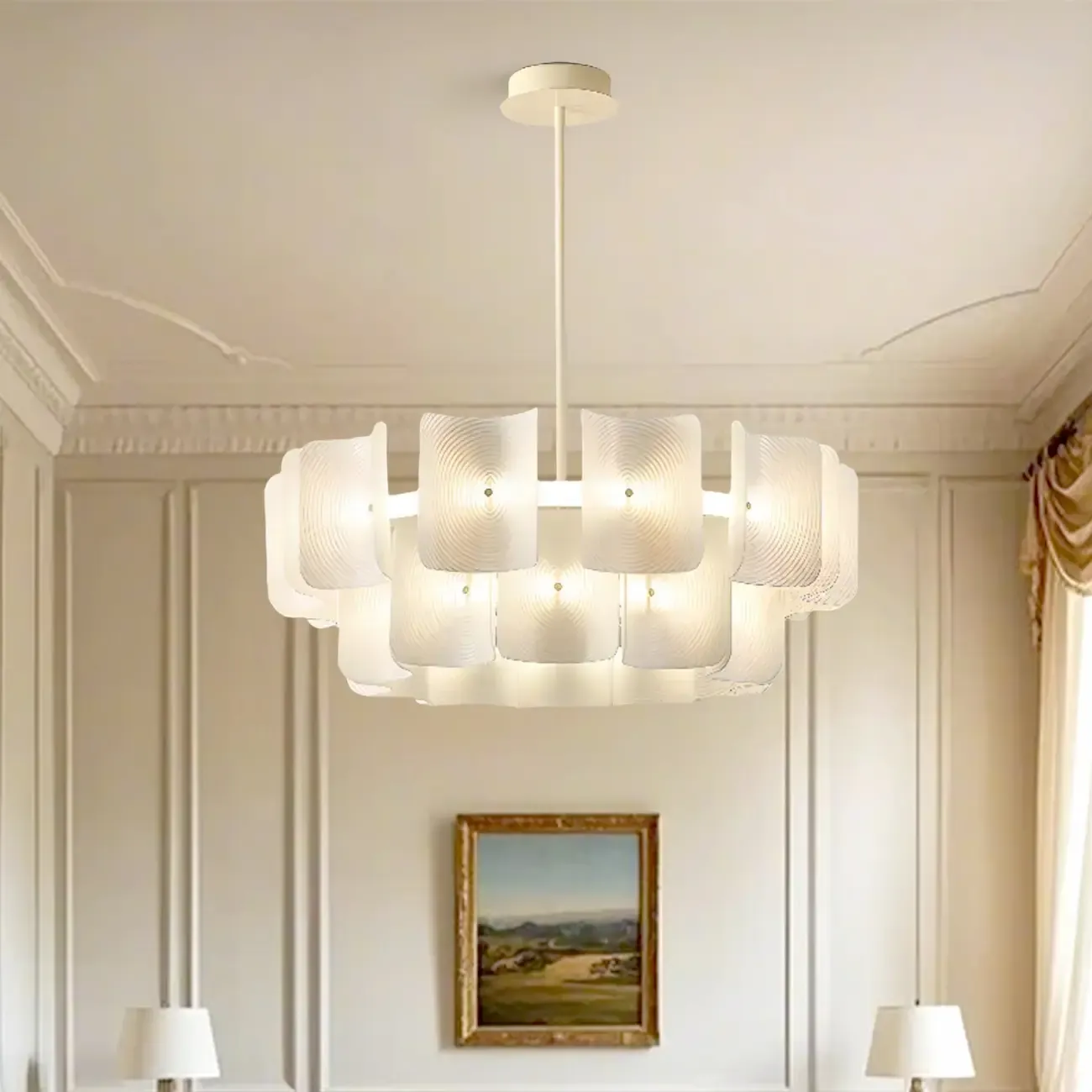 Modern LED Fingerprint Chandelier with Third-Gear Dimming  Image - 7