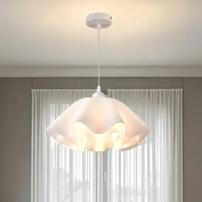 Layered Floral White Acrylic Pendant Light for Elegant Living Room Image - 4