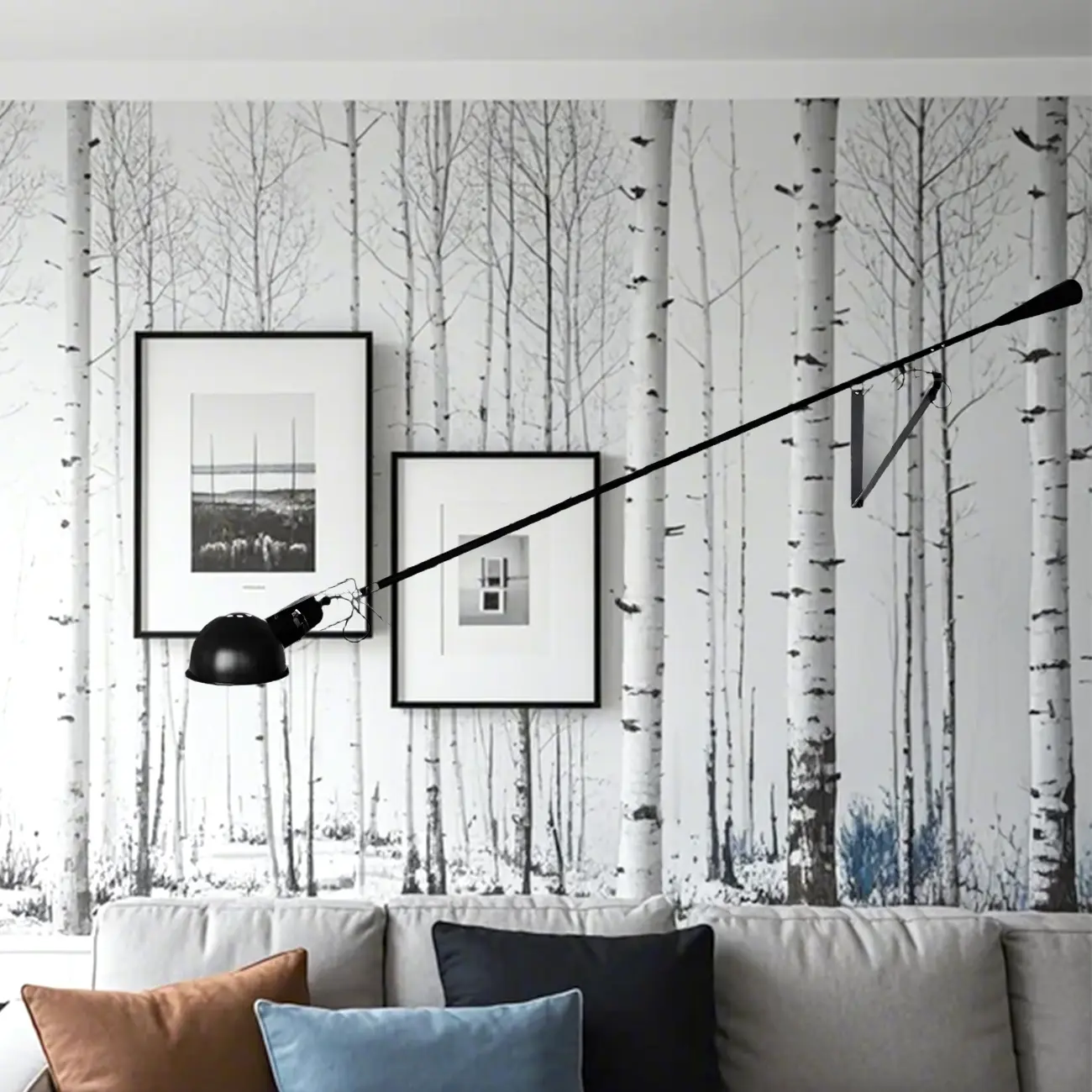 Postmodern Metal Long Swing Arm Wall Light Image - 2 | homeyfad