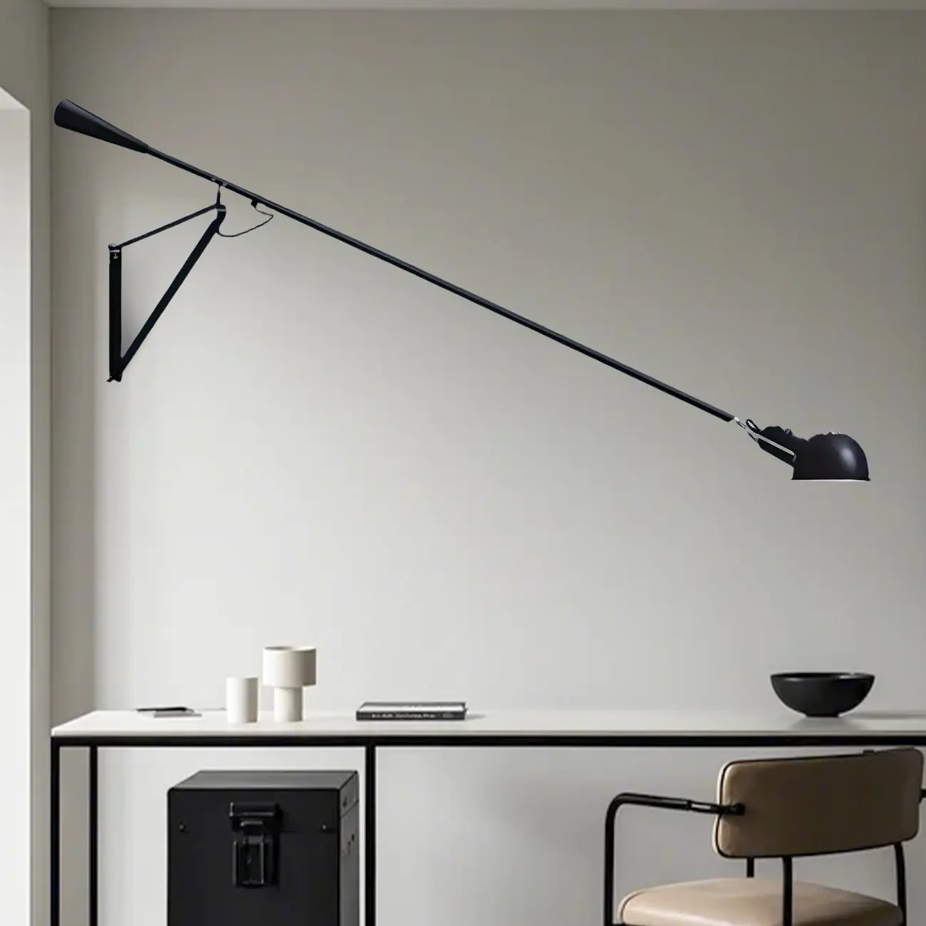 Postmodern Metal Long Swing Arm Wall Light Image - 4 | homeyfad