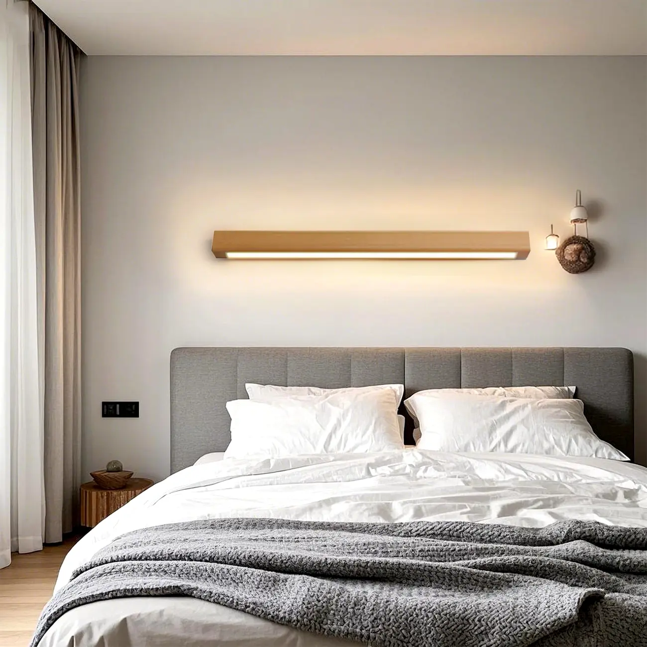 Modern Wood LED Bathroom Vanity Light 3-Gear Dimming Image - 1 | homeyfad