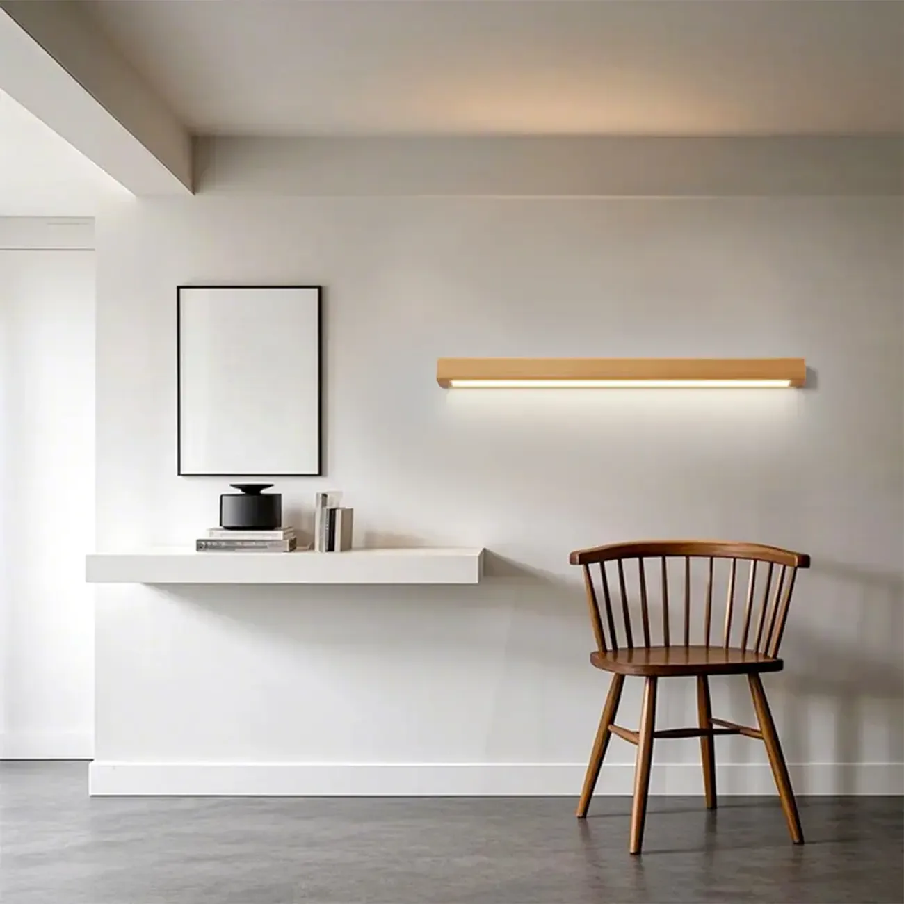 Modern Wood LED Bathroom Vanity Light 3-Gear Dimming Image - 6