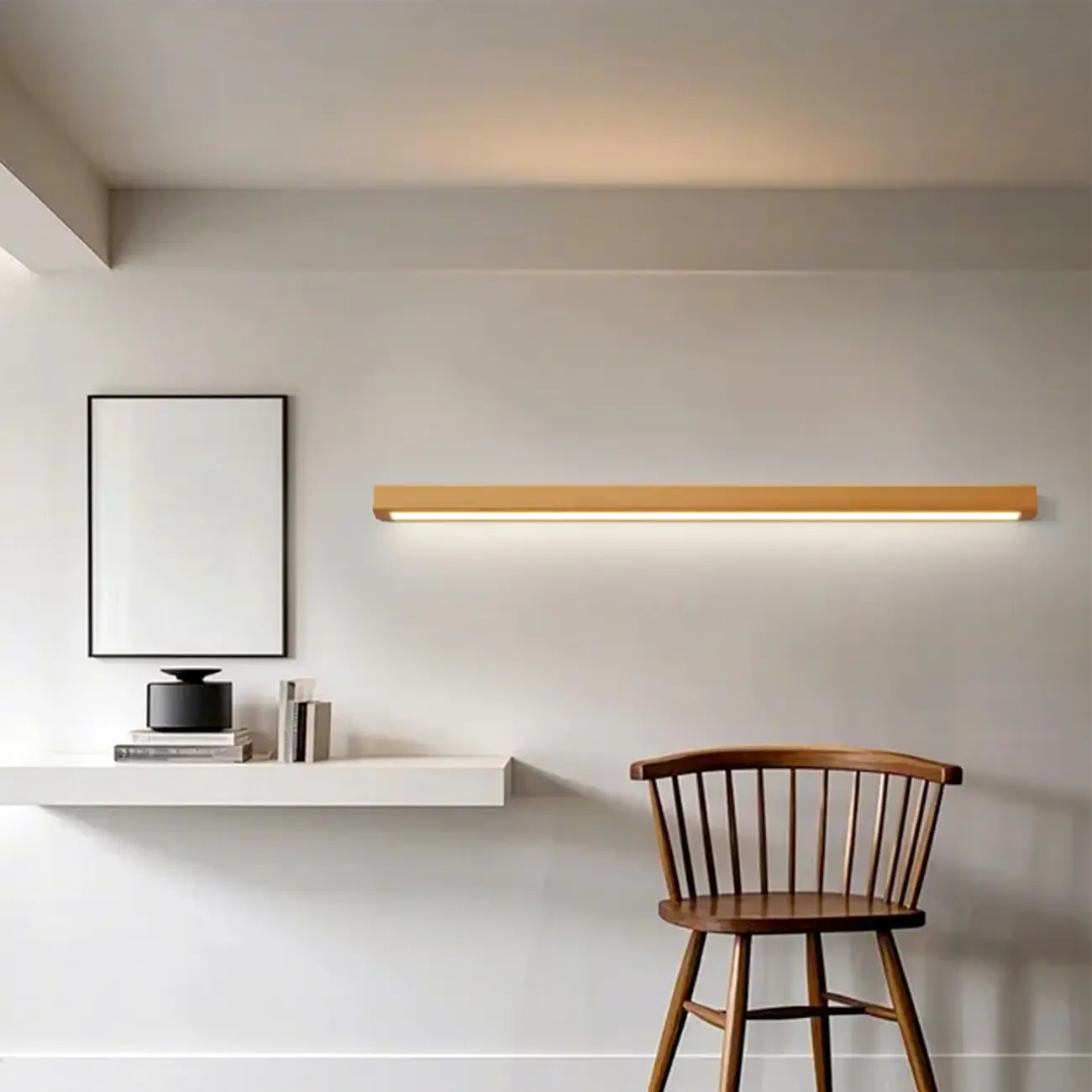 Modern Wood LED Bathroom Vanity Light 3-Gear Dimming Image - 8