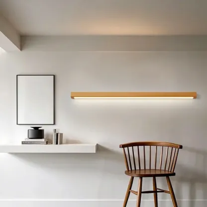 Modern Wood LED Bathroom Vanity Light 3-Gear Dimming Image - 8