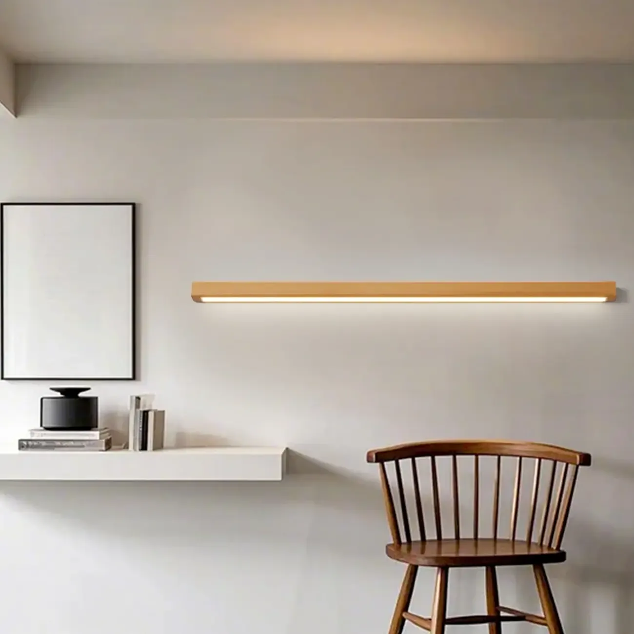 Modern Wood LED Bathroom Vanity Light 3-Gear Dimming Image - 9