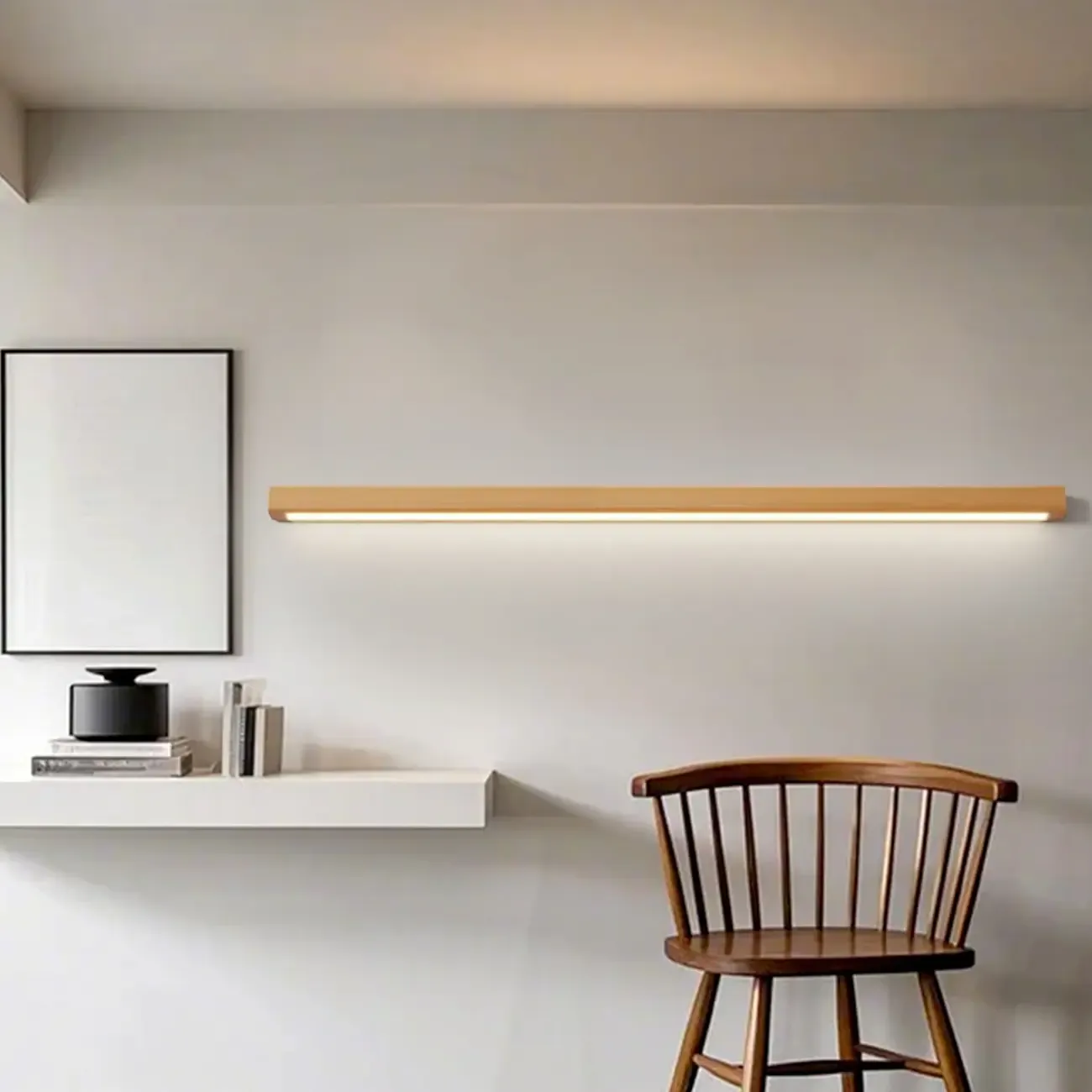 Modern Wood LED Bathroom Vanity Light 3-Gear Dimming Image - 10