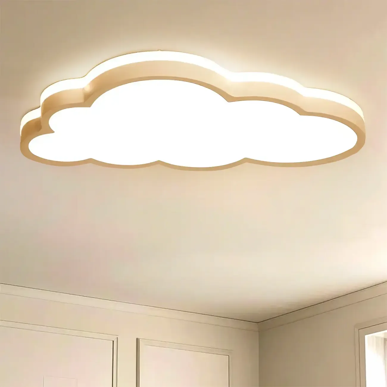 Dimmable LED Cloud Shape Flush Mount Ceiling Light for Kids Image - 1