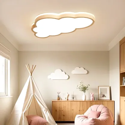 Dimmable LED Cloud Shape Flush Mount Ceiling Light for Kids Image - 2