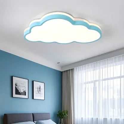 Dimmable LED Cloud Shape Flush Mount Ceiling Light for Kids Image - 4