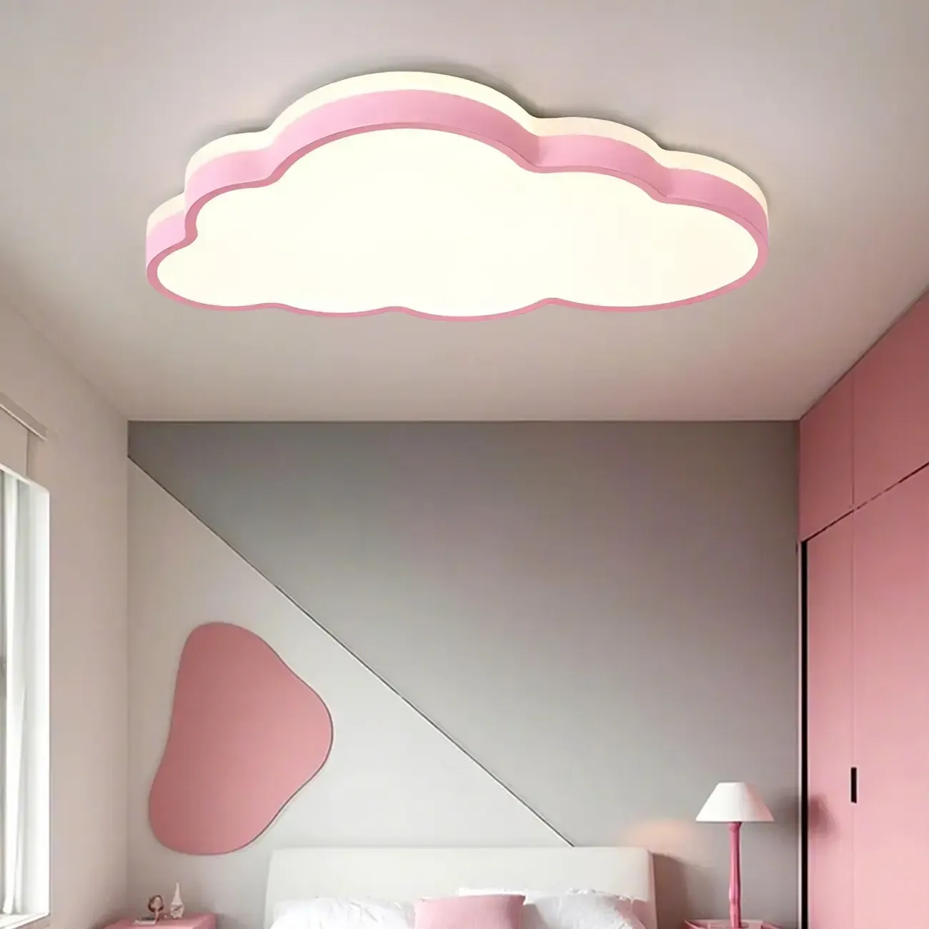 Dimmable LED Cloud Shape Flush Mount Ceiling Light for Kids Image - 5