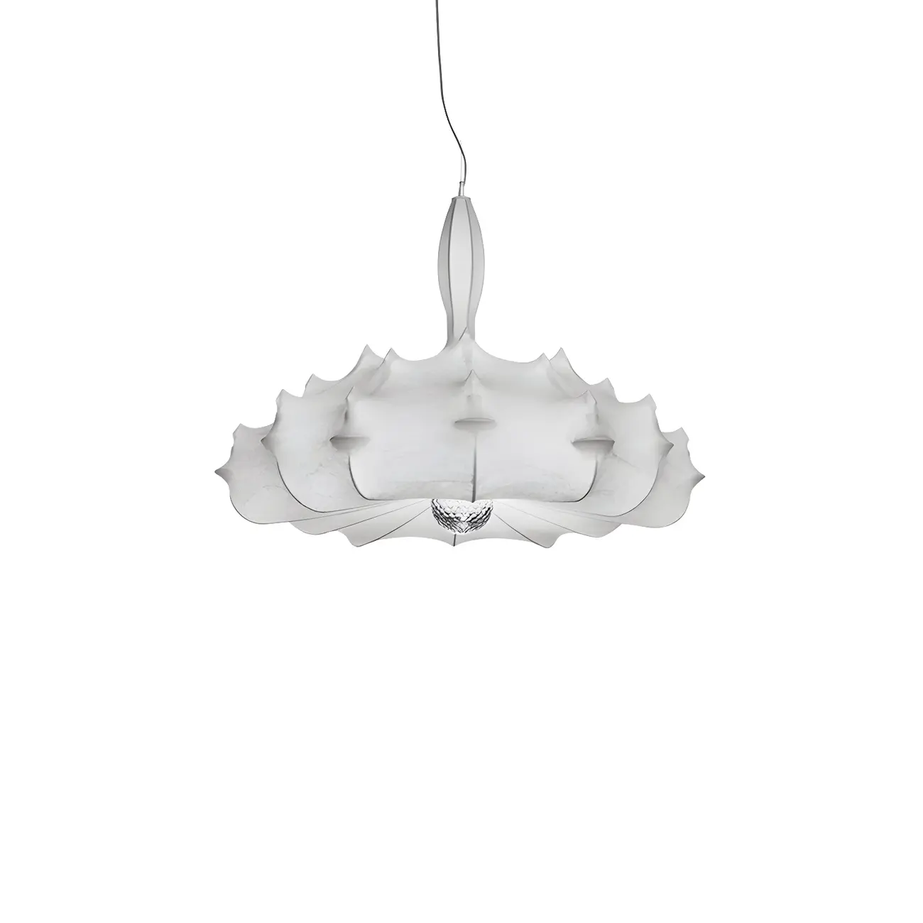 Modern White Flower-Shaped Drum Chandelier Height Adjustable Image - 12 | homeyfad