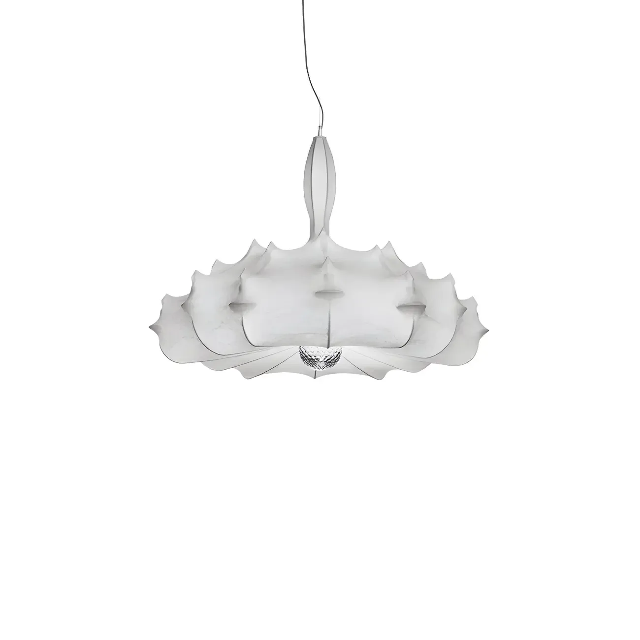 Modern White Flower-Shaped Drum Chandelier Height Adjustable Image - 12