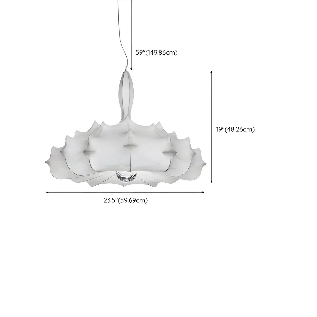 Modern White Flower-Shaped Drum Chandelier Height Adjustable #size