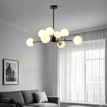 Modern Glass Globe Chandelier for Living Room Decor Image - 10