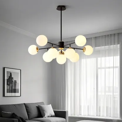 Modern Glass Globe Chandelier for Living Room Decor Image - 15