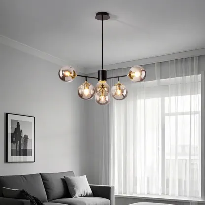 Modern Glass Globe Chandelier for Living Room Decor Image - 17