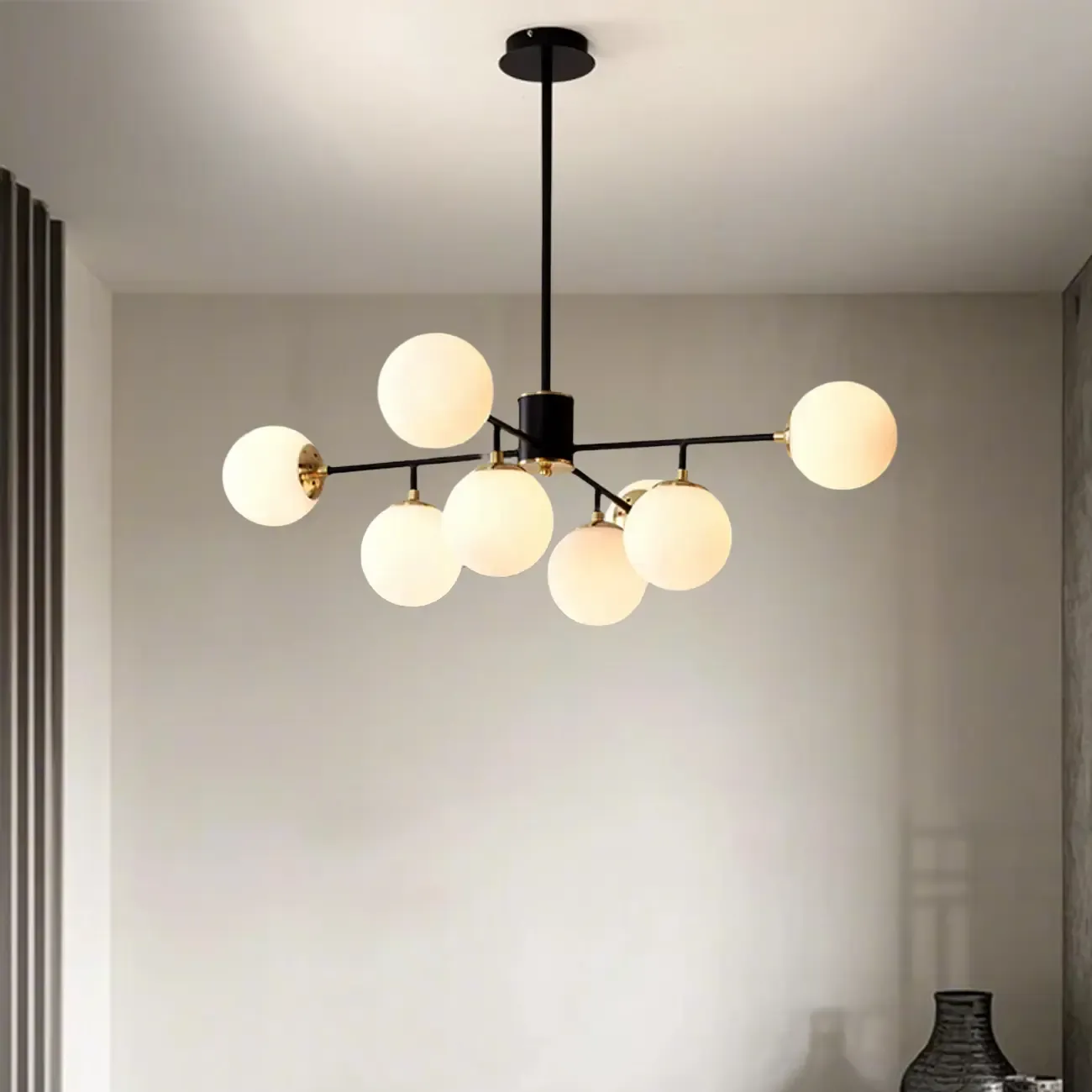 Modern Glass Globe Chandelier for Living Room Decor Image - 7
