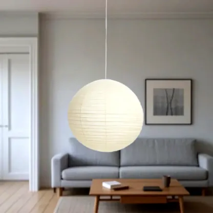 Recycle White Paper Lantern Pendant Lamp for Living Room Image - 2