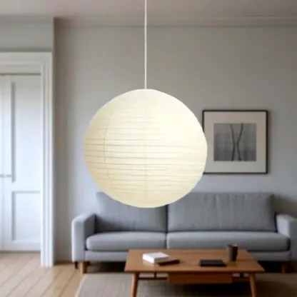 Recycle White Paper Lantern Pendant Lamp for Living Room Image - 5