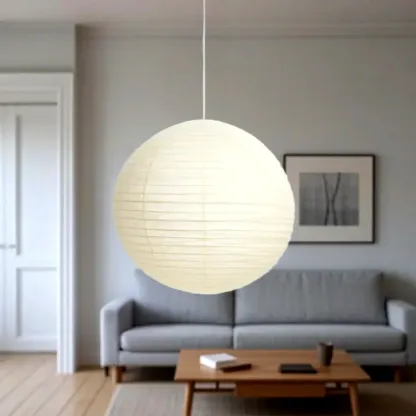 Recycle White Paper Lantern Pendant Lamp for Living Room Image - 7