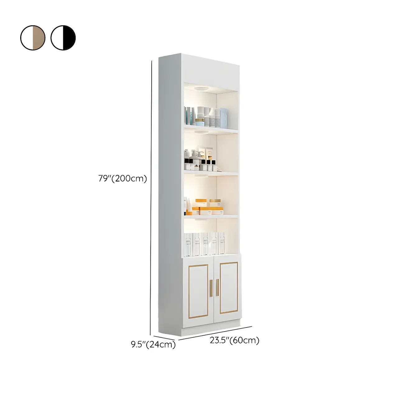 White Rectangle Large Wood Open Display Cabinet #size | homeyfad