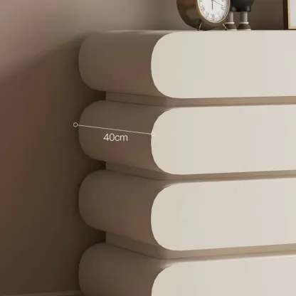 Glam White Oval Wooden Double Dresser with Soft Close Drawers Image - 11