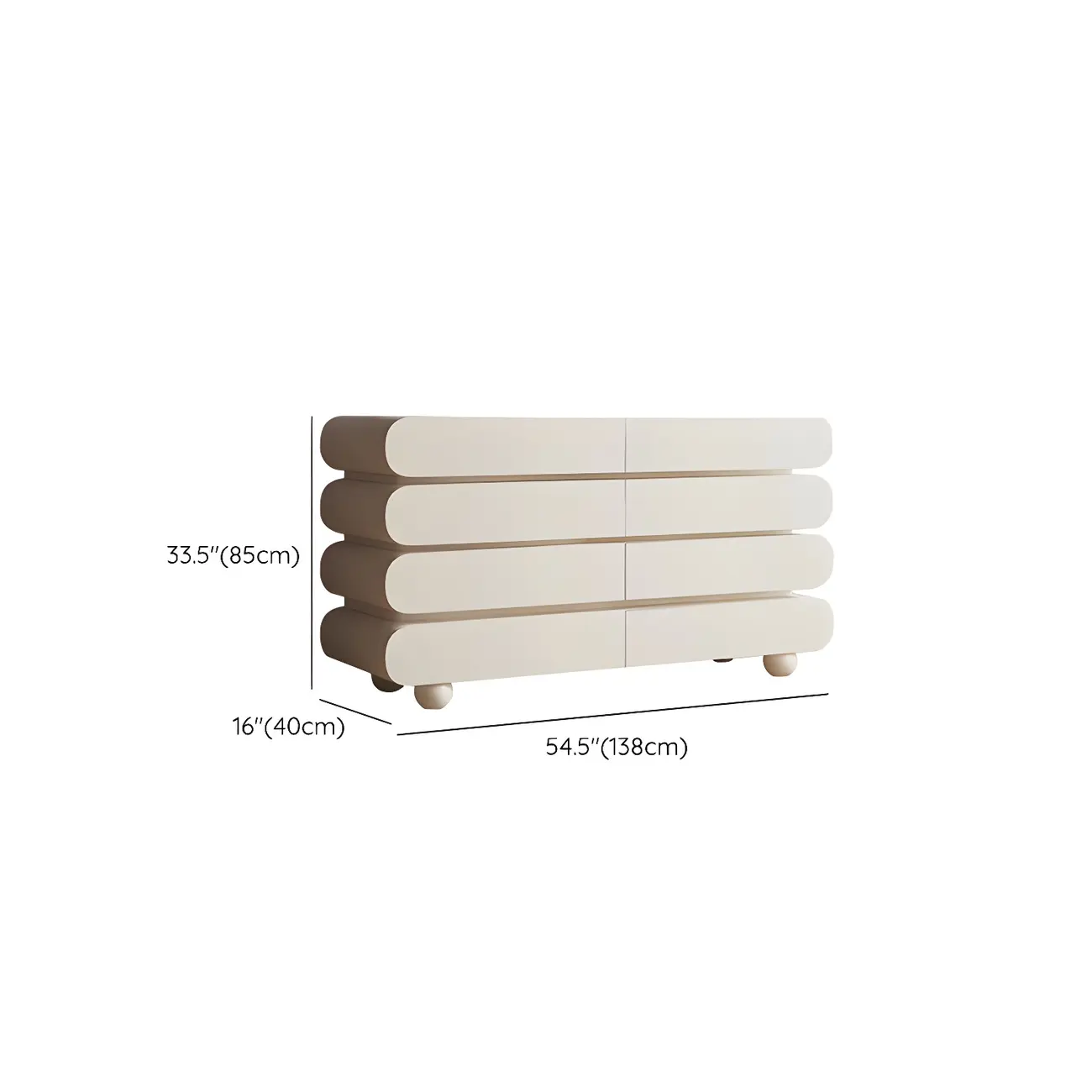 Glam White Oval Wooden Double Dresser with Soft Close Drawers Image - 15 | homeyfad