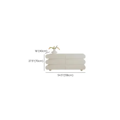 Glam White Oval Wooden Double Dresser with Soft Close Drawers Image - 17
