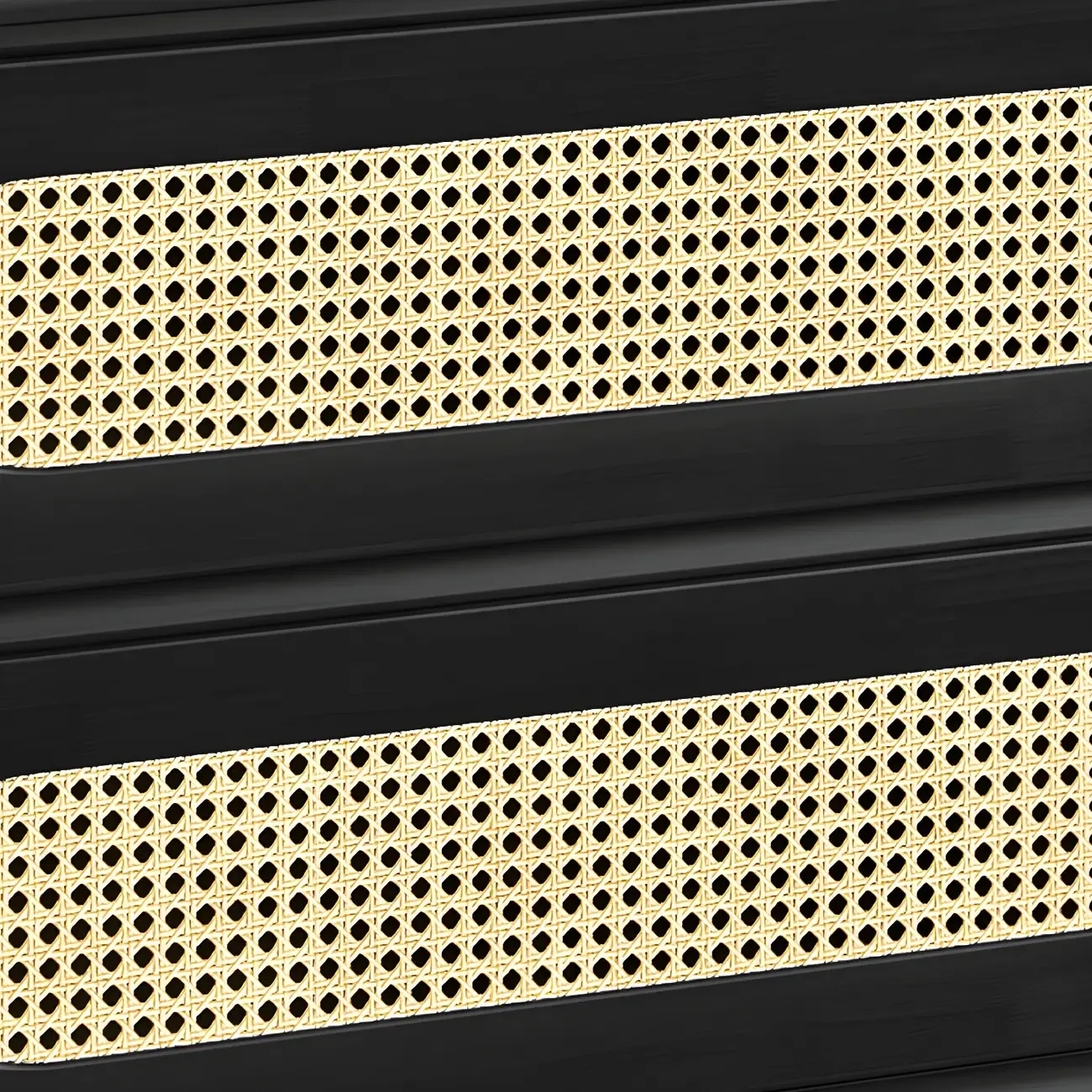 Brown Wood Rattan Front Accent Chest with Multi-Drawer