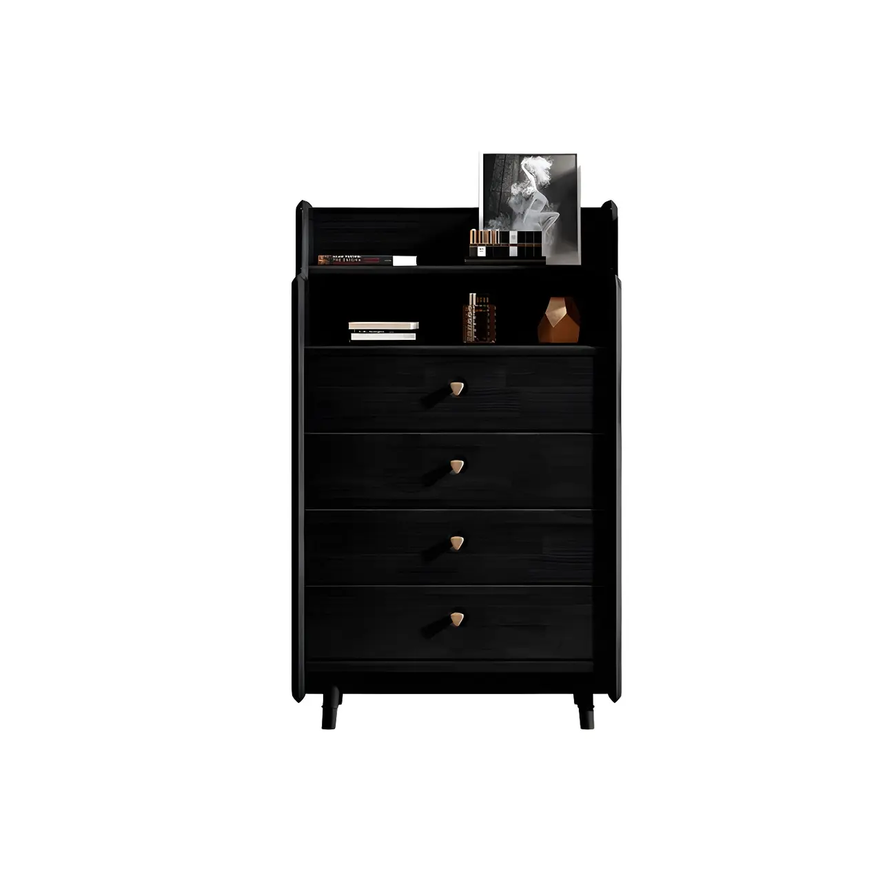 Brown Wood Rattan Front Accent Chest with Multi-Drawer | homeyfad