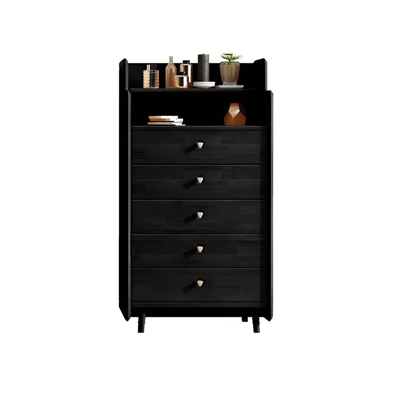 Brown Wood Rattan Front Accent Chest with Multi-Drawer | homeyfad