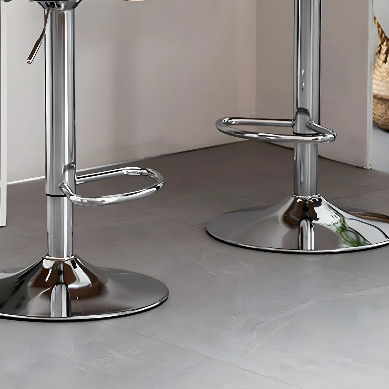 Arched Top Grain Leather Swivel Adjustable Bar Stool Image - 7 | homeyfad