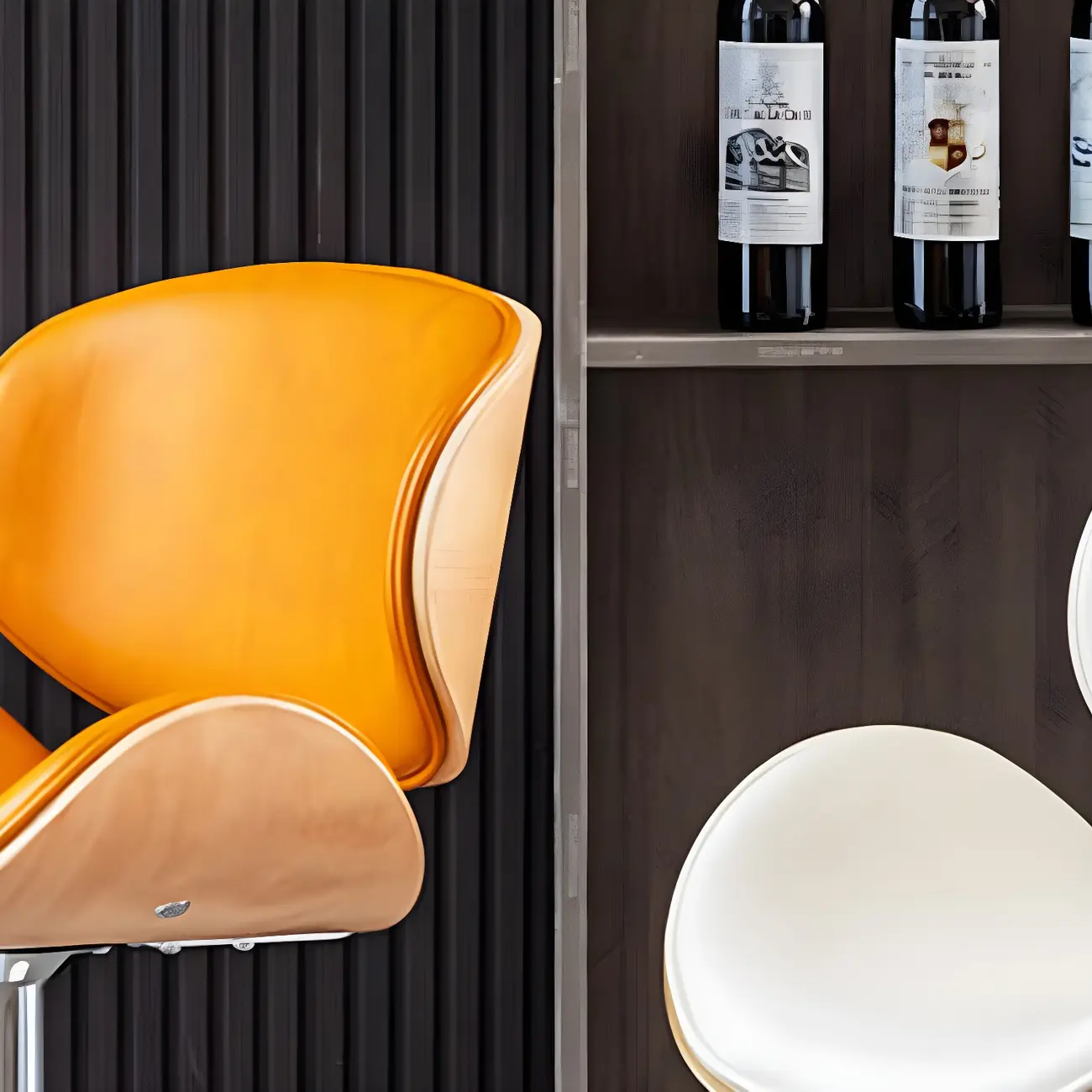 Arched Blackish Green Leather Swivel Adjustable Bar Stool Image - 13 | homeyfad