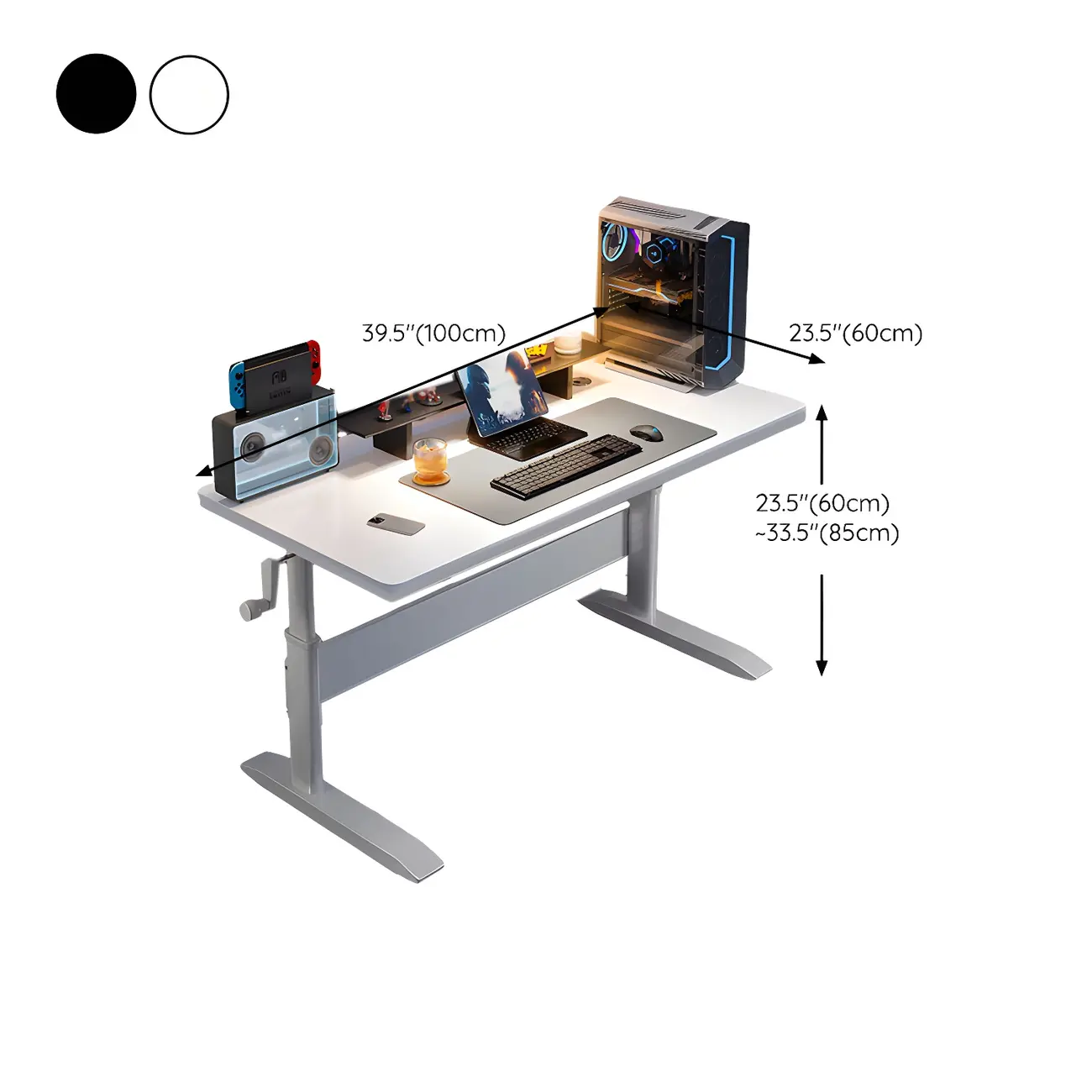 Elegant Wooden T-Shape Adjustable Standing Desk with Storage Image - 17 | homeyfad