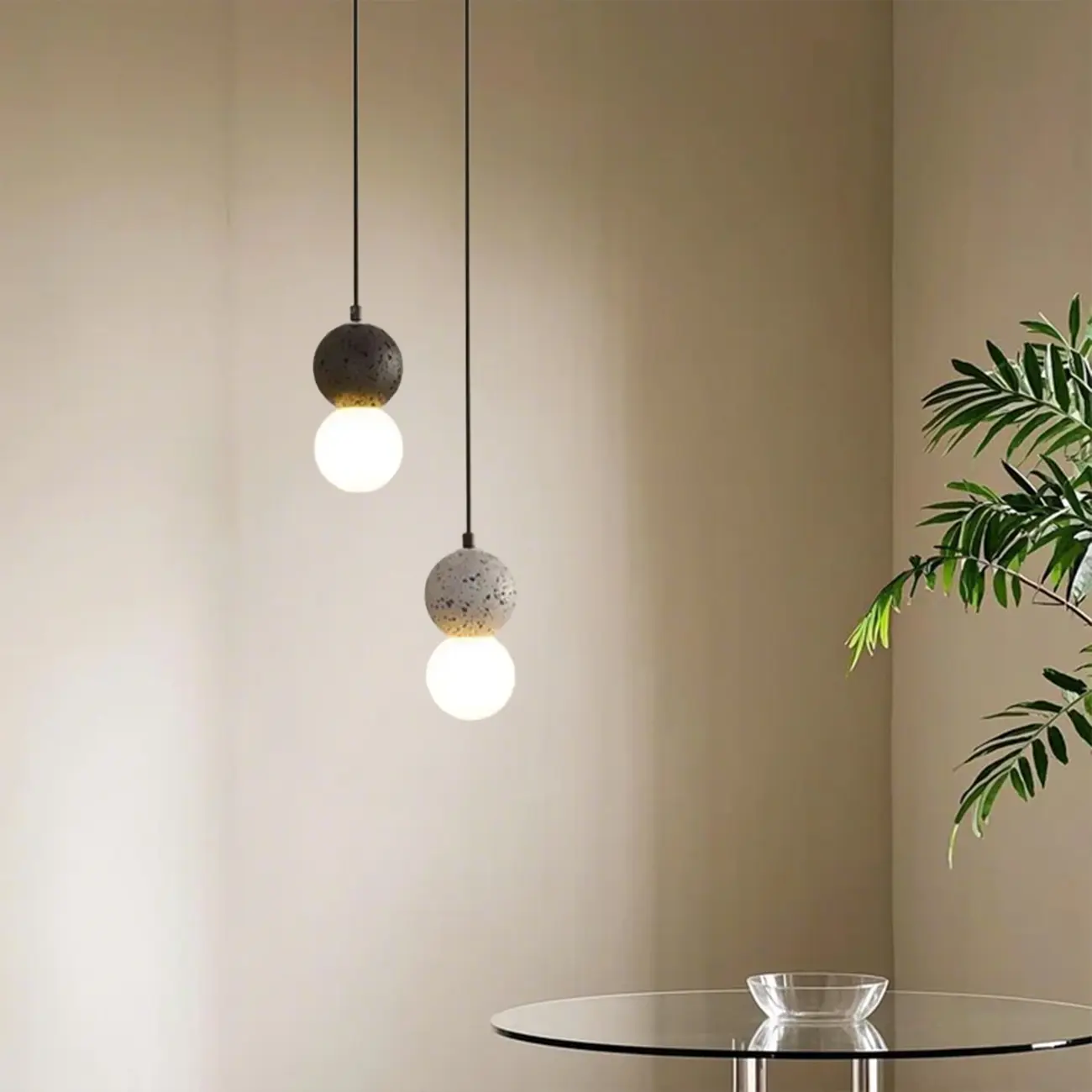 Contemporary Milky Glass Pendant Light with Beaded Detail for Home Decor. Image - 7 | homeyfad