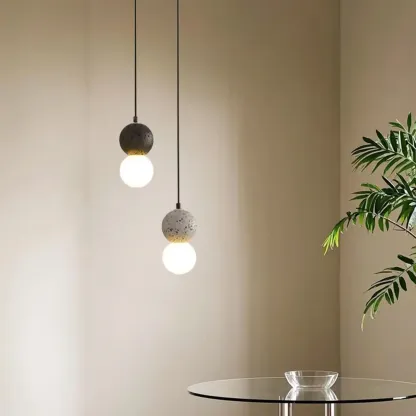 Contemporary Milky Glass Pendant Light with Beaded Detail for Home Decor. Image - 7