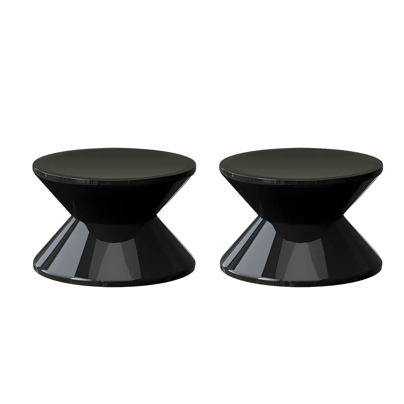 Modern  Orange Bedside Table Round Acrylic Nightstand Image - 18 | homeyfad