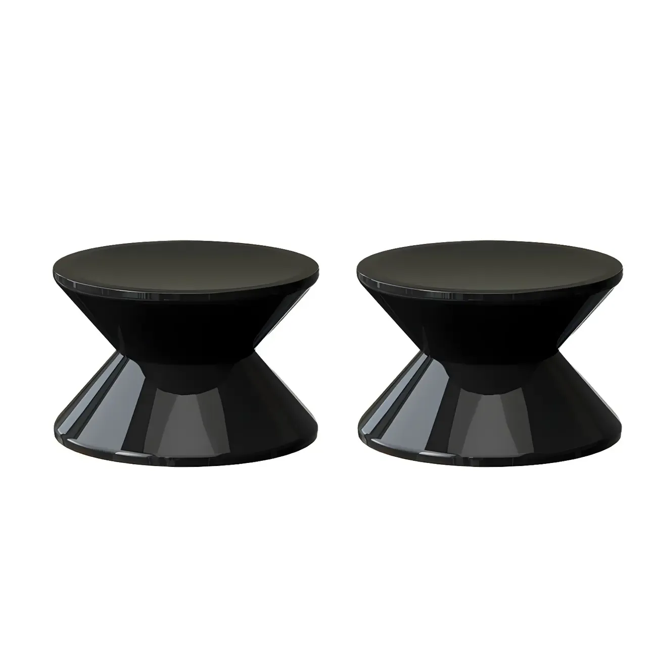 Modern  Orange Bedside Table Round Acrylic Nightstand Image - 18