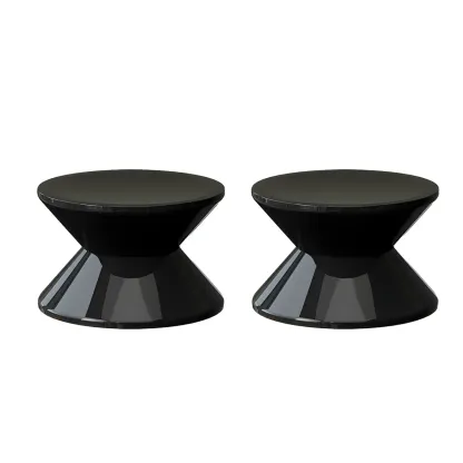 Modern  Orange Bedside Table Round Acrylic Nightstand Image - 18