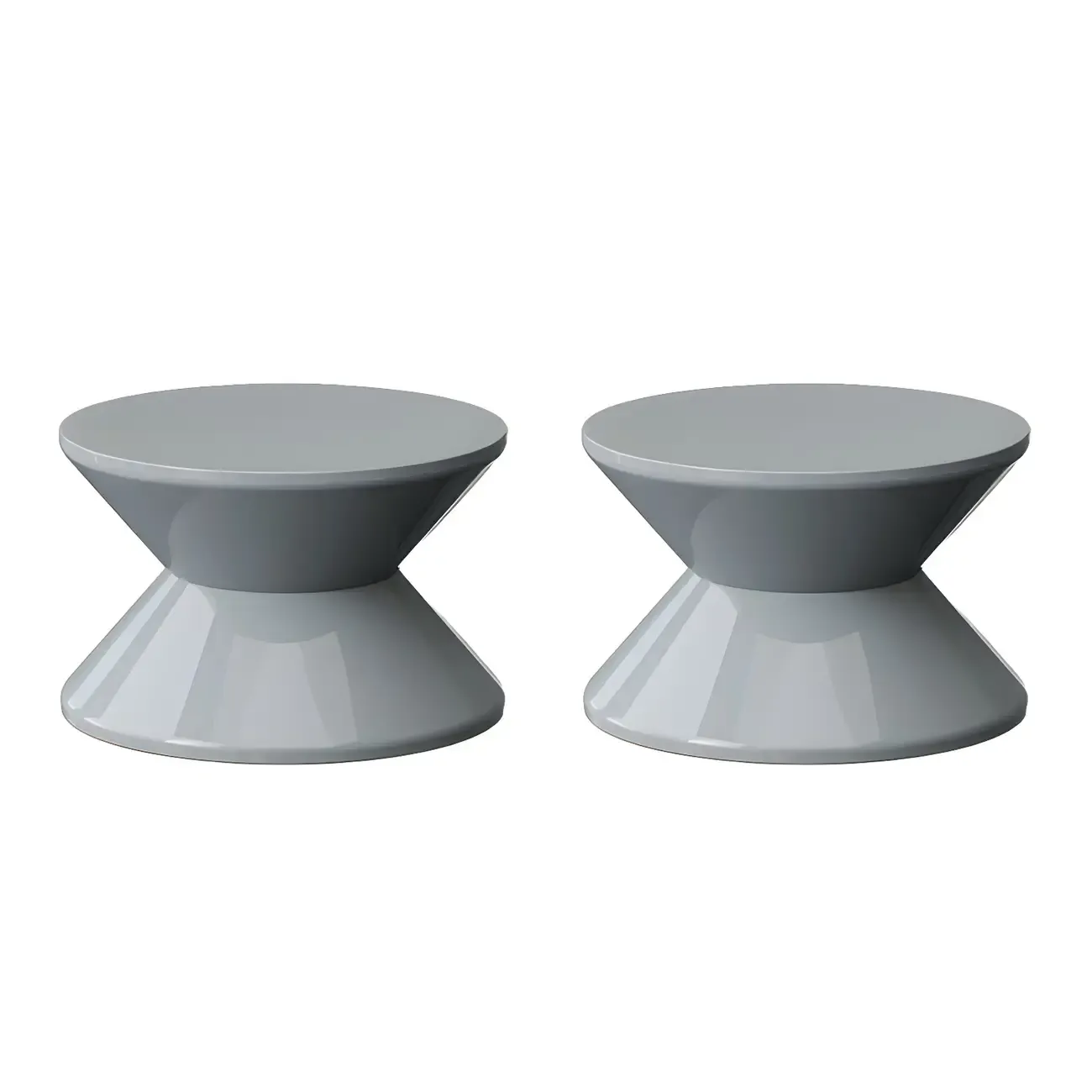 Modern  Orange Bedside Table Round Acrylic Nightstand Image - 16