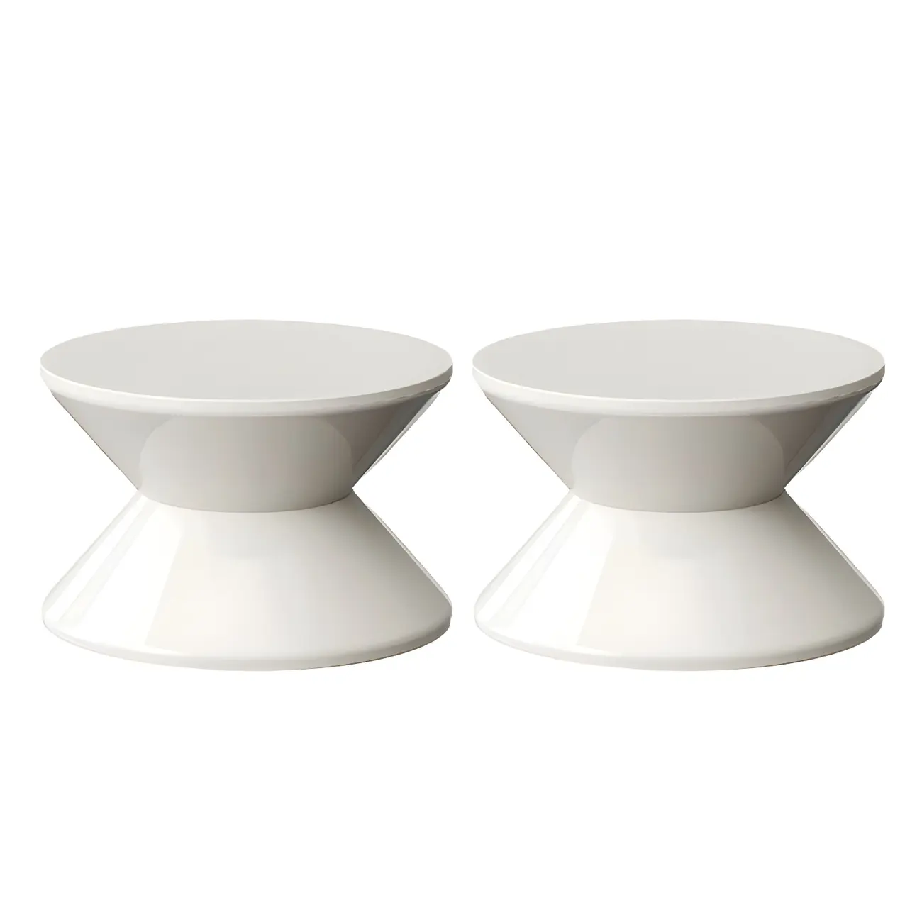 Modern  Orange Bedside Table Round Acrylic Nightstand Image - 13 | homeyfad