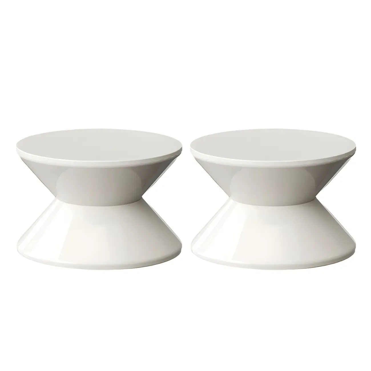 Modern  Orange Bedside Table Round Acrylic Nightstand Image - 13