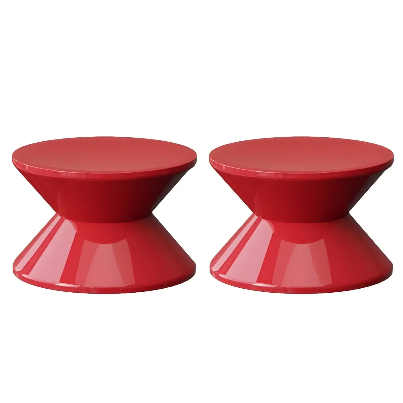 Modern  Orange Bedside Table Round Acrylic Nightstand Image - 14