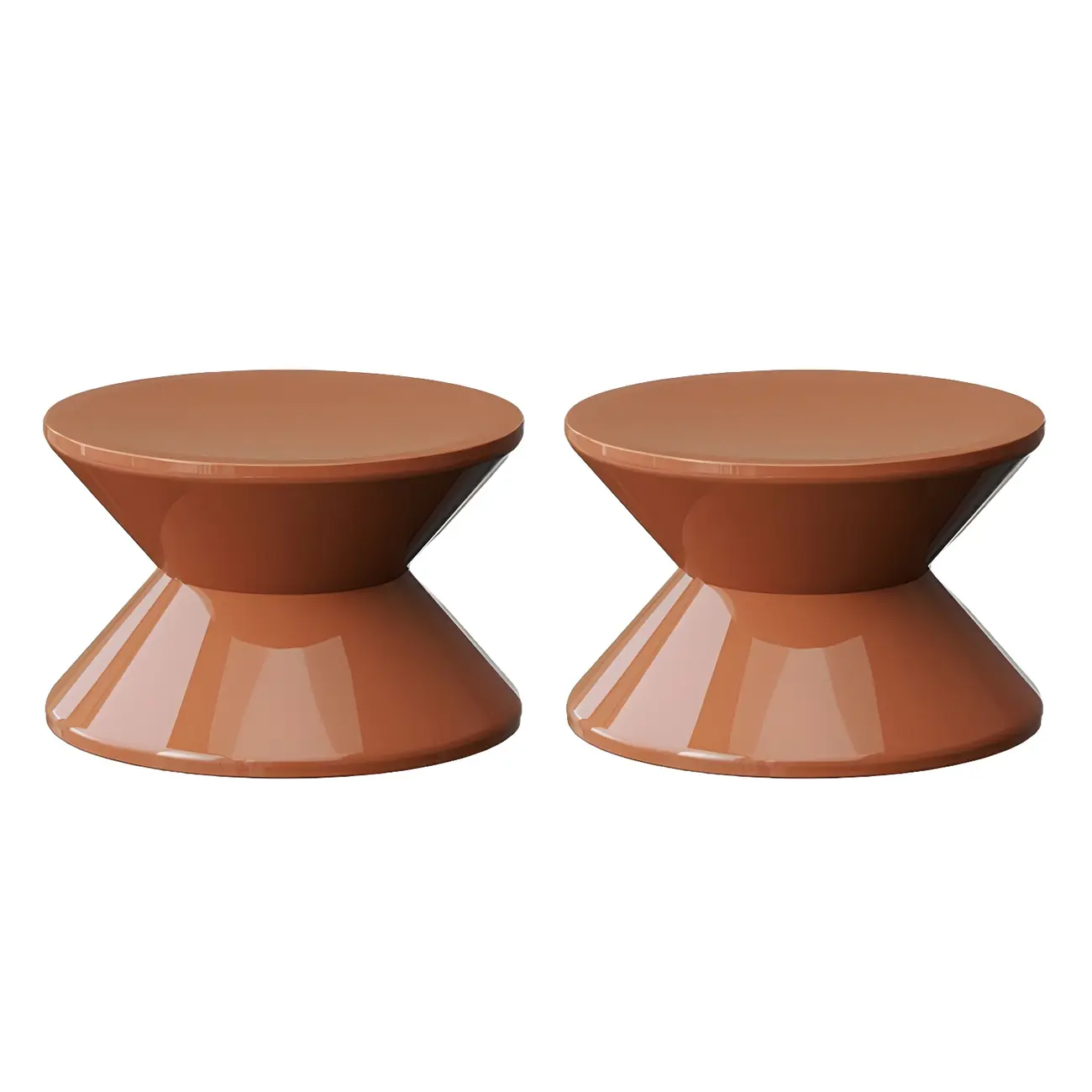 Modern  Orange Bedside Table Round Acrylic Nightstand Image - 17 | homeyfad