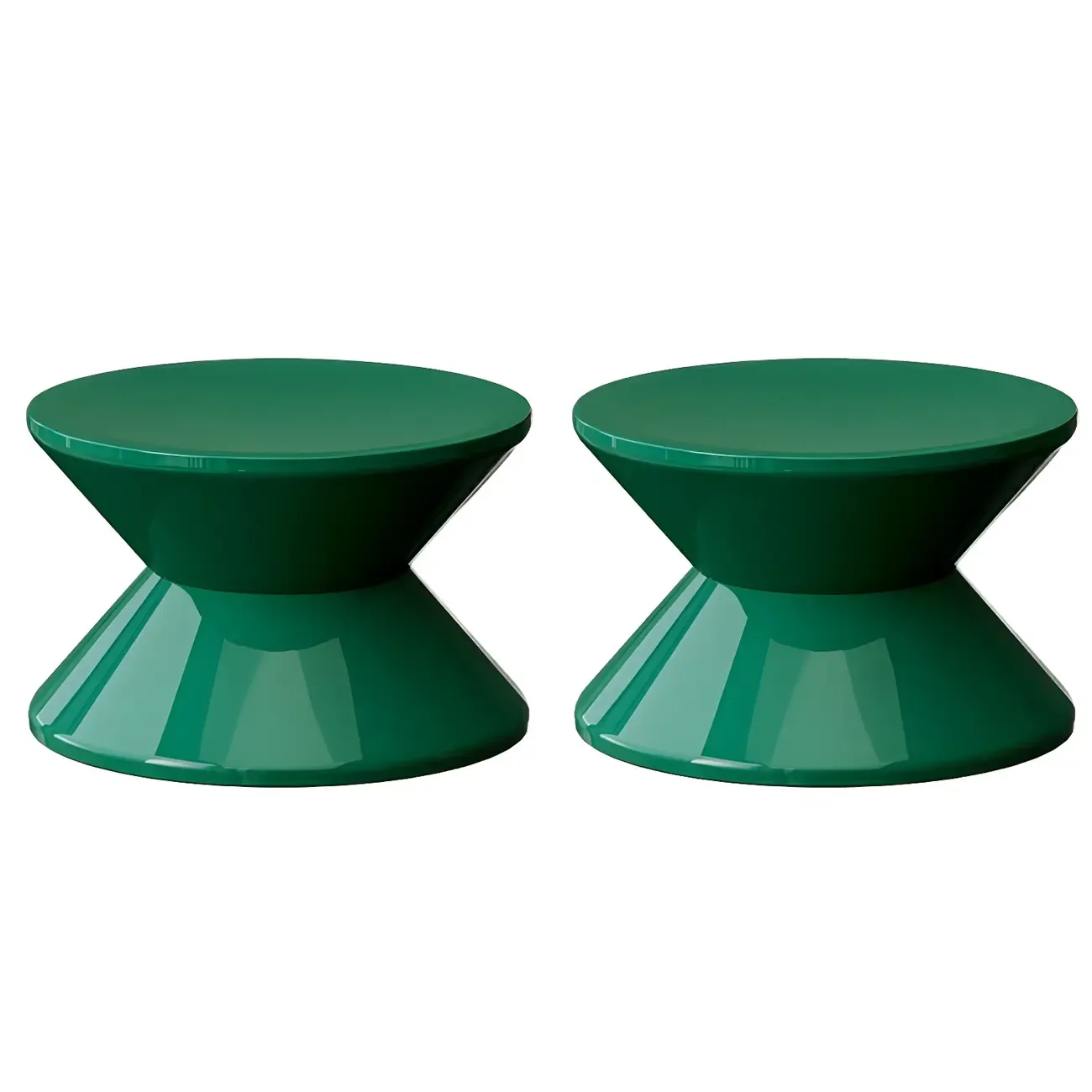 Modern  Orange Bedside Table Round Acrylic Nightstand Image - 15