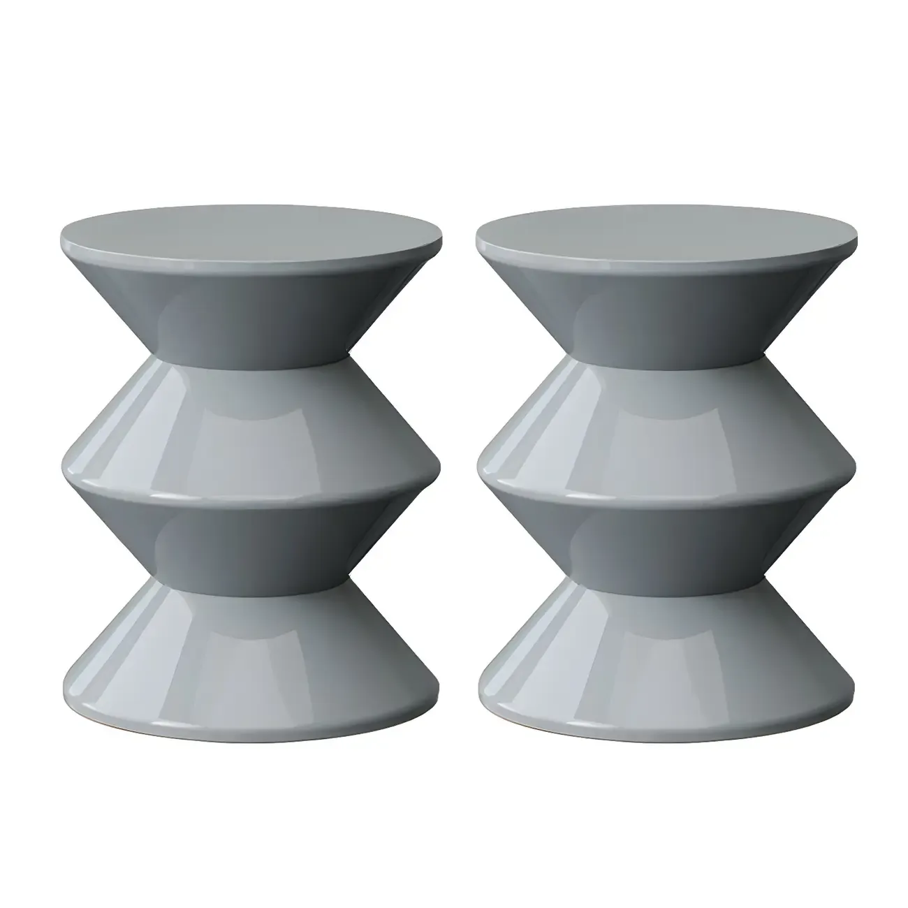 Modern  Orange Bedside Table Round Acrylic Nightstand Image - 28