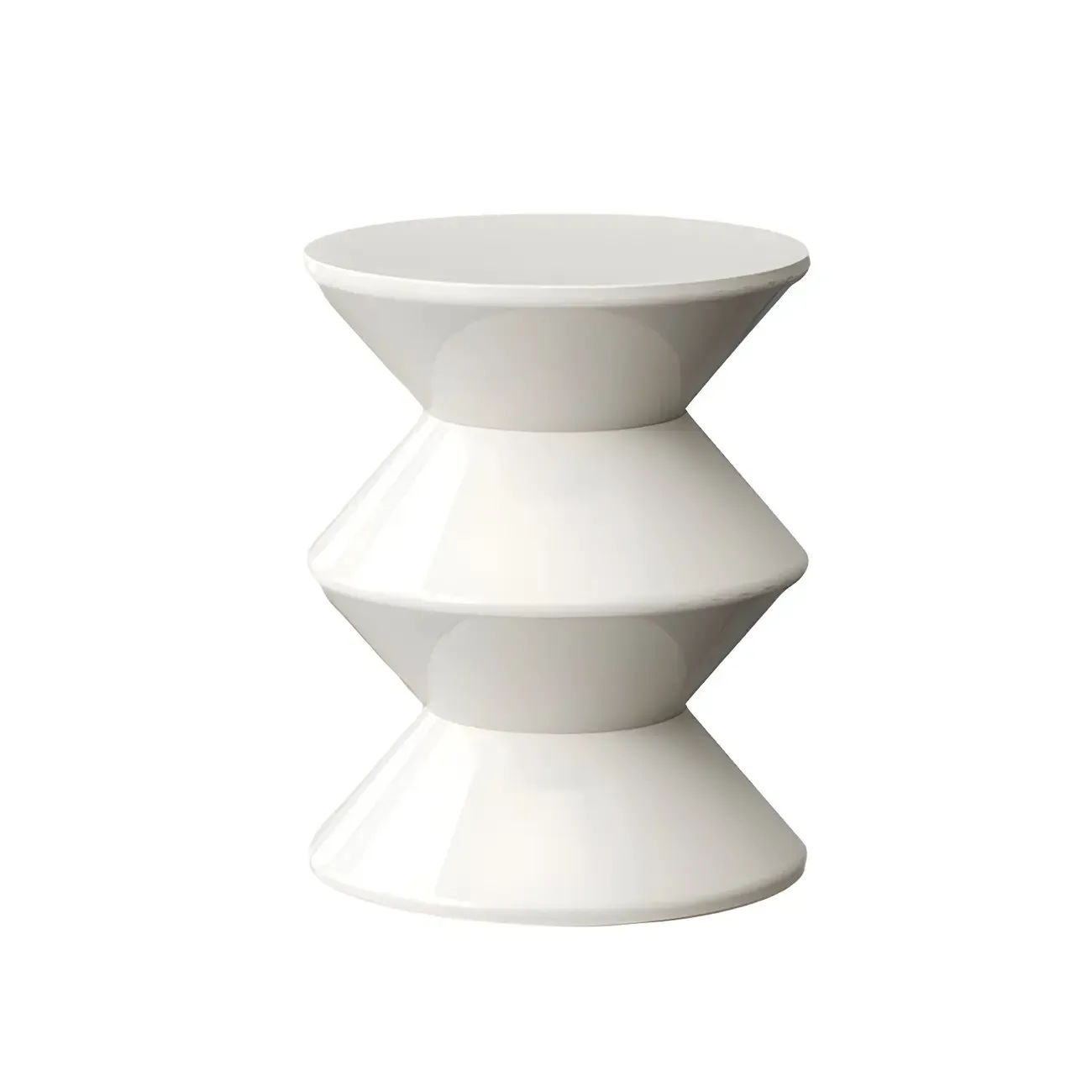 Modern  Orange Bedside Table Round Acrylic Nightstand Image - 19