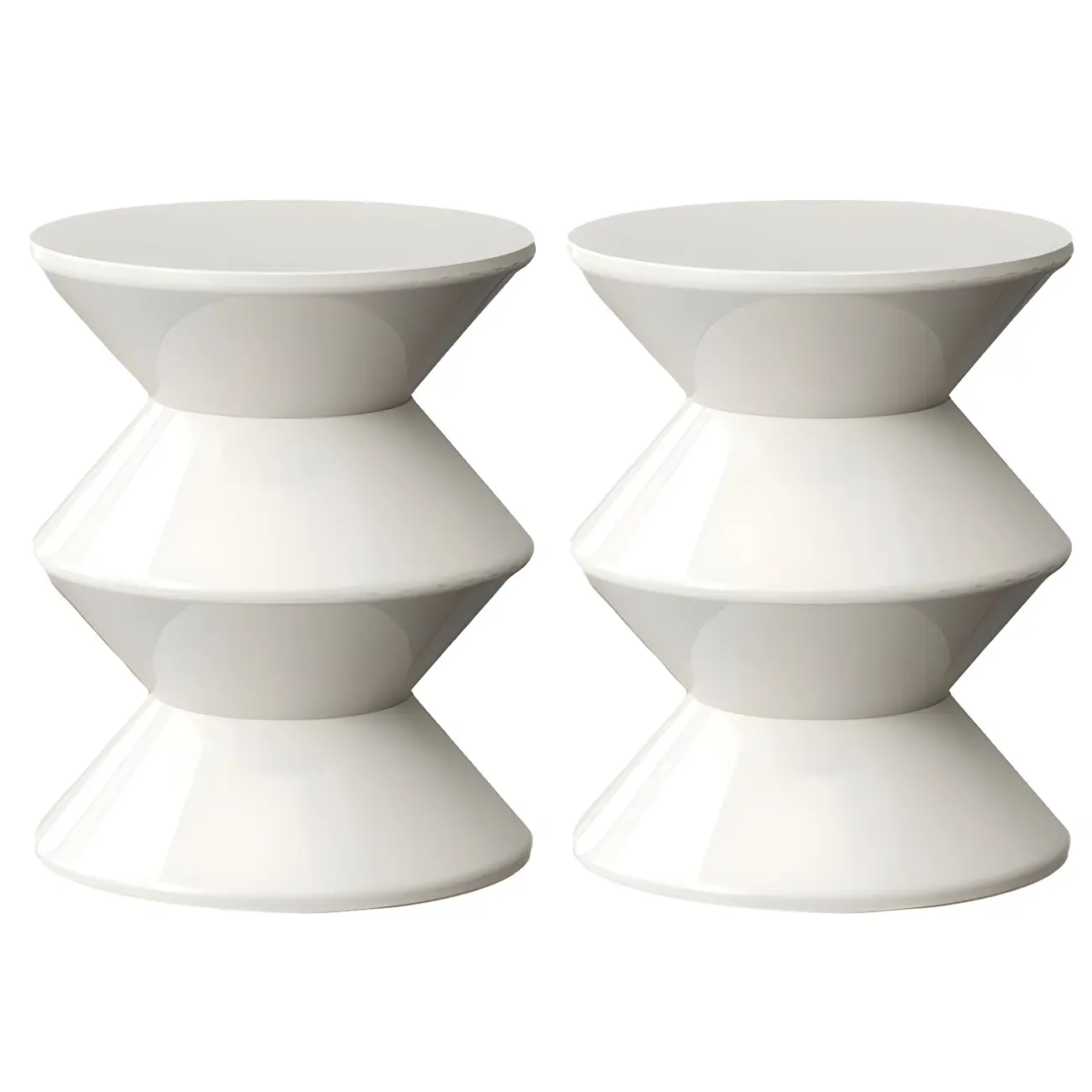 Modern  Orange Bedside Table Round Acrylic Nightstand Image - 25 | homeyfad