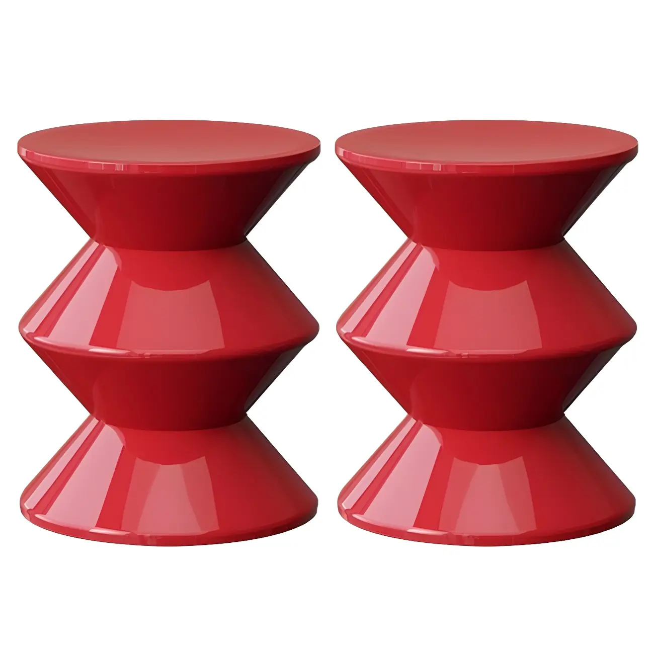 Modern  Orange Bedside Table Round Acrylic Nightstand Image - 26 | homeyfad