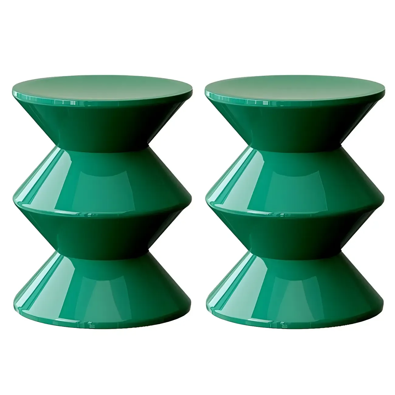 Modern  Orange Bedside Table Round Acrylic Nightstand Image - 27